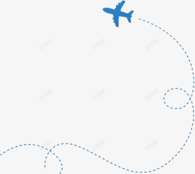 蓝色线条飞行飞机png免抠素材_新图网 https://ixintu.com 出行 回家 归家 装饰图案 飞机 飞机轨迹 飞行 飞驰飞机