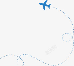 飞机飞行图标蓝色线条飞行飞机高清图片