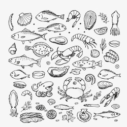 螃蟹抠图手绘海鲜食材高清图片