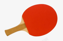 体育工具红色面的乒乓球拍高清图片