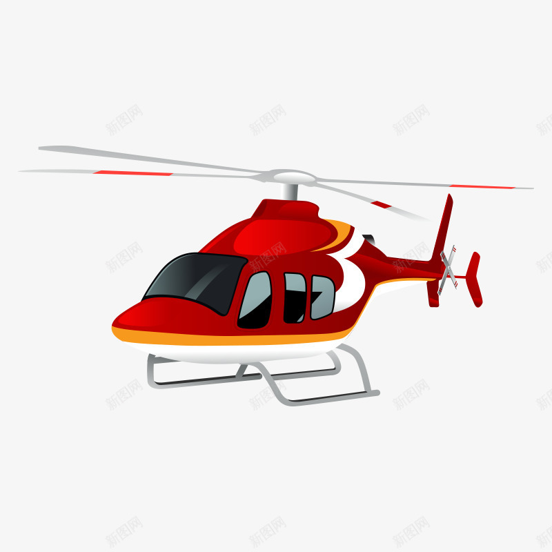 交通工具直升机png免抠素材_新图网 https://ixintu.com 交通工具 卡通 直升机 红色 起飞