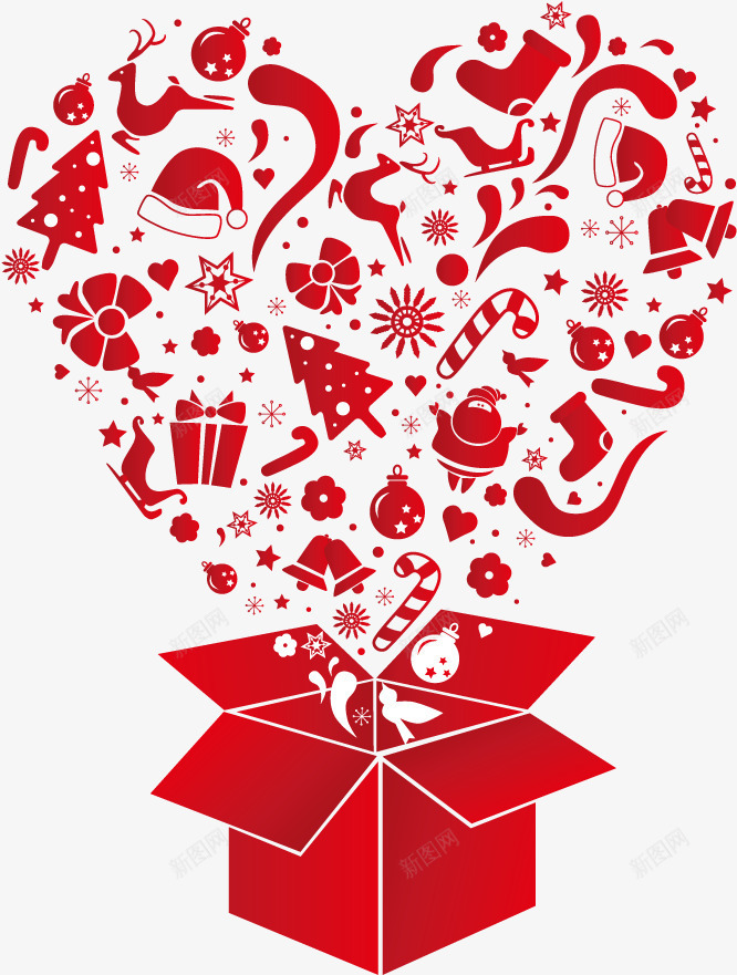 圣诞礼物盒剪贴画png免抠素材_新图网 https://ixintu.com 圣诞帽 礼盒 红色 袜子