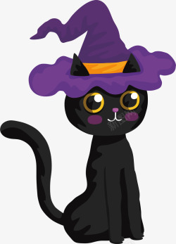 happyhallowee可爱万圣节黑猫矢量图高清图片