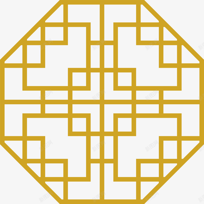 古风八边形窗框png免抠素材_新图网 https://ixintu.com 中国风 八边形 古风 建筑 窗框 装饰框