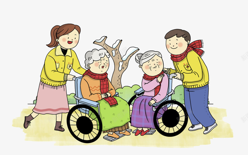幸福的一家人png免抠素材_新图网 https://ixintu.com 一家人 下身残疾 不能动 丧失运动 做轮椅 卡通 受伤 幸福 照顾 疾病 瘫痪 起不来