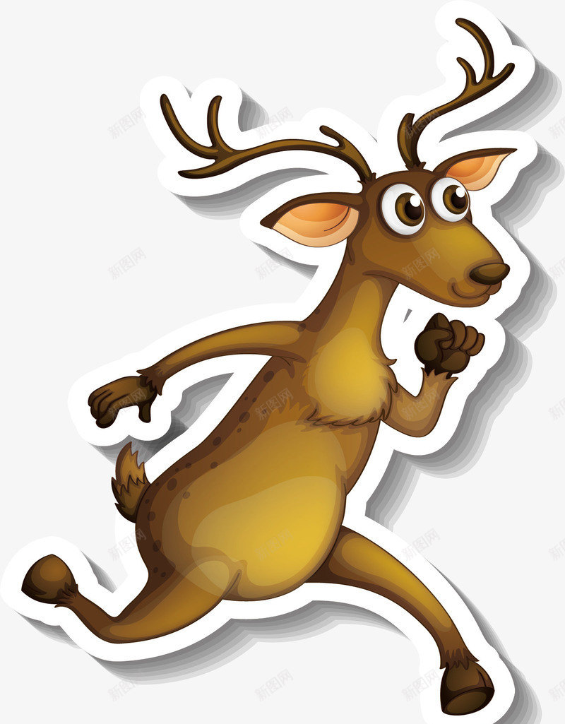 奔跑的驯鹿png免抠素材_新图网 https://ixintu.com 可爱驯鹿 奔跑 奔跑的鹿 驯鹿