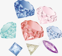五颜六色的钻石素材