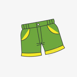 绿色卡通童装短裤素材