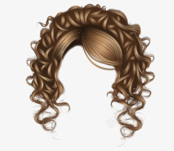棕色卷发美女发型素材