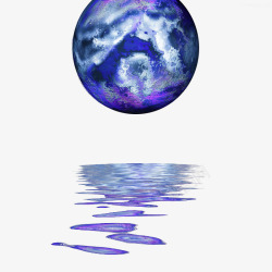 蓝色星球水面倒影素材