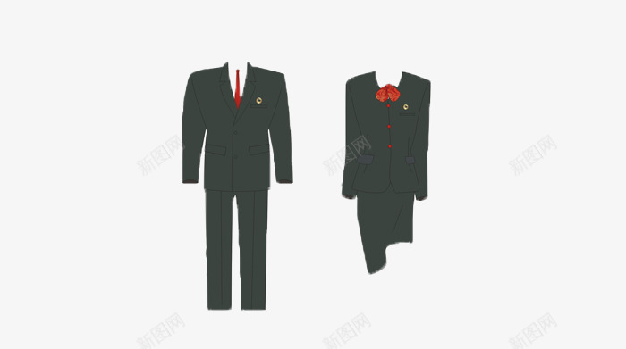 男女工装png免抠素材_新图网 https://ixintu.com 卡通 工装 正装