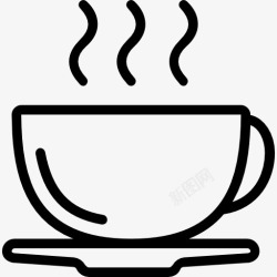 喝咖啡的女性咖啡杯图标高清图片