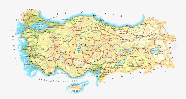 土耳其地图png免抠素材_新图网 https://ixintu.com 世界地图 国家地图 土耳其地图 地图