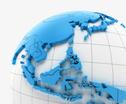 世界各地图标在地球仪上的立体地图图标高清图片