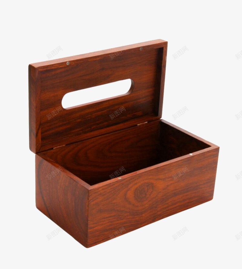 打开的纸巾盒木质png免抠素材_新图网 https://ixintu.com 产品实物 日用 木质 盒子