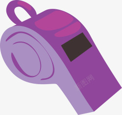 紫色哨子紫色卡通命令口哨高清图片