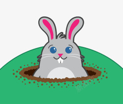 兔子洞洞口的兔子高清图片