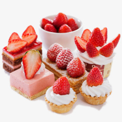 草莓杯子蛋糕草莓糕点聚会高清图片