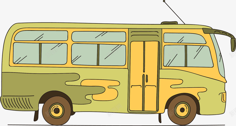 手绘复古公交车矢量图ai免抠素材_新图网 https://ixintu.com 交通工具 复古公交车 手绘 矢量图