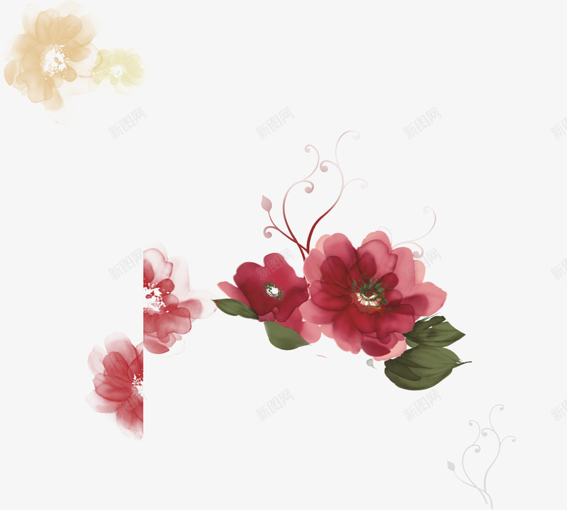 女生节装饰png免抠素材_新图网 https://ixintu.com 女生节 妇女节 红色 花朵 装饰 装饰花
