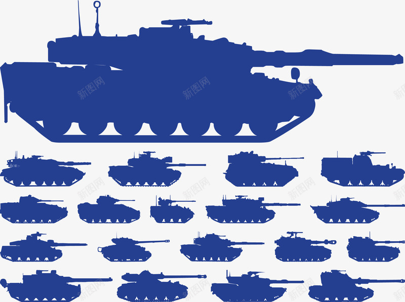 各种坦克剪影蓝色png免抠素材_新图网 https://ixintu.com 圣坦克 坦克 坦克剪影 坦克矢量