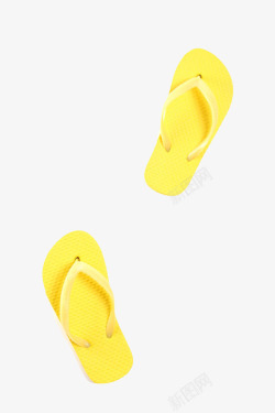黄色不易吸水的耐磨海边沙滩鞋实素材