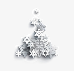 白色雪花圣诞树素材