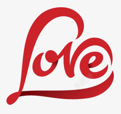 爱爱心手势玫红色loveLOVE英文艺术字高清图片
