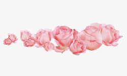 手绘粉色玫瑰花边框装饰素材