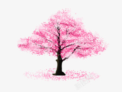 拼接浪漫风景背景浪漫粉色樱花树高清图片