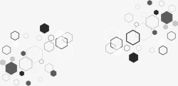 科技六边形架构黑色六边形装饰图形高清图片