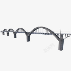 弧形灰色直行大铁索桥灰色弧形状铁索桥高清图片