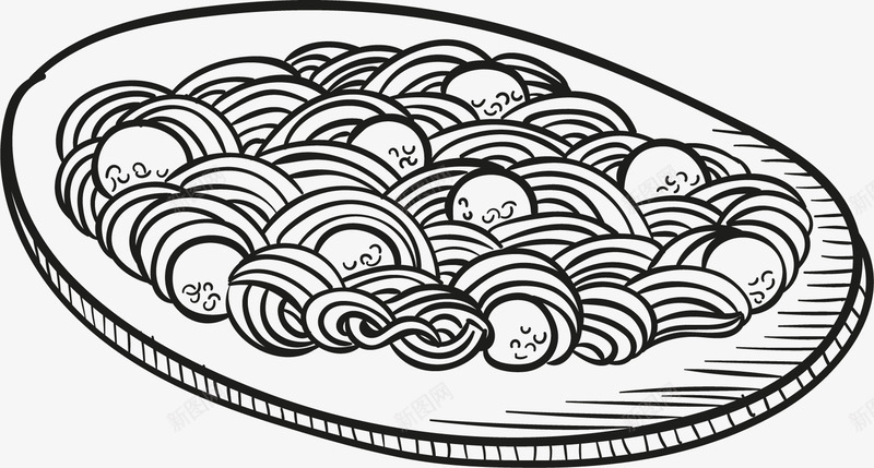 手绘面矢量图图标ai_新图网 https://ixintu.com 平面设计 手绘 面 食物 矢量图