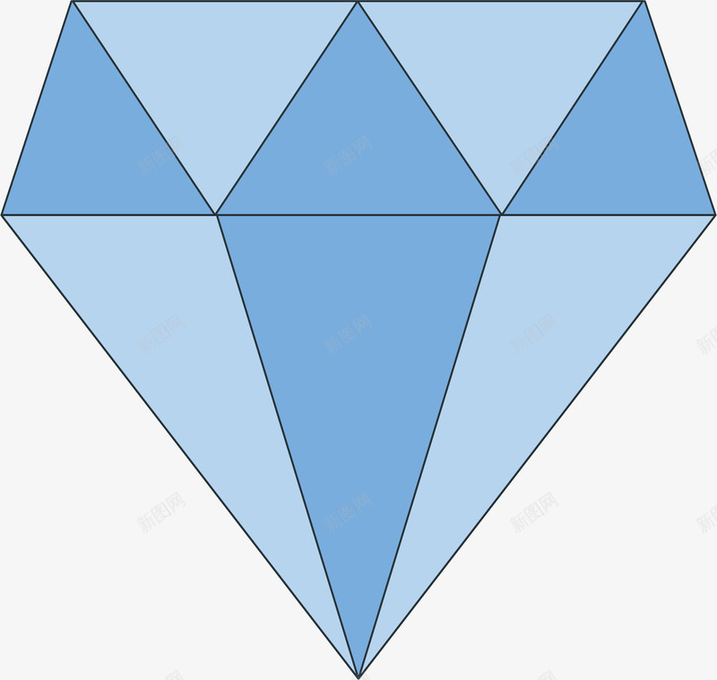 蓝色钻石装饰图标png_新图网 https://ixintu.com 卡通装饰 扁平化 矢量图案 设计图 金融 钻石