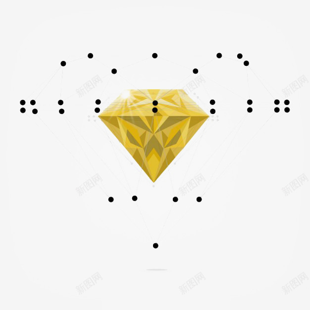 黄色的钻石png免抠素材_新图网 https://ixintu.com 点 线 钻石 面 黄色