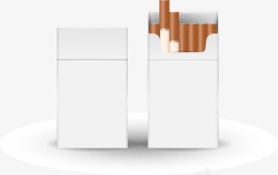 过滤烟嘴白色扁平阴影包装香烟矢量图高清图片