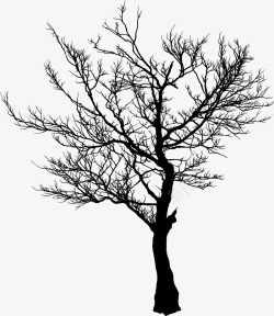 树干树枝冬季枯树图标高清图片
