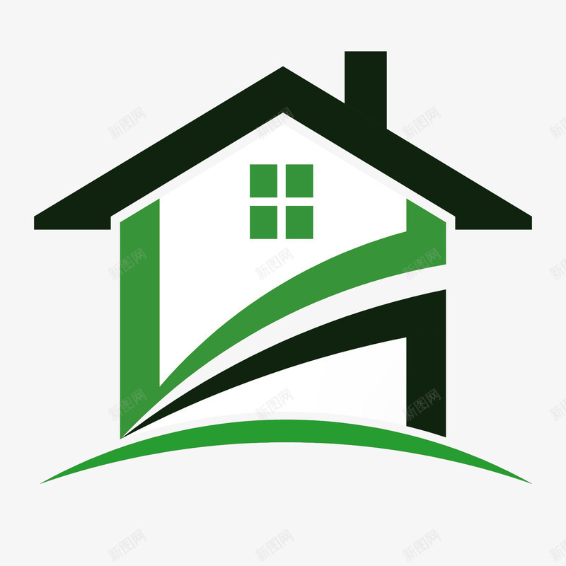 创意logo图标png_新图网 https://ixintu.com logo模板 logo设计 全家logo 公益广告 创意设计 宣传 房屋 标志图标 环保教育 社区宣传 绿色 绿色生活