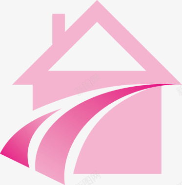 粉色房子图标图标