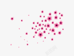粉色五星撒花樱花飘零高清图片