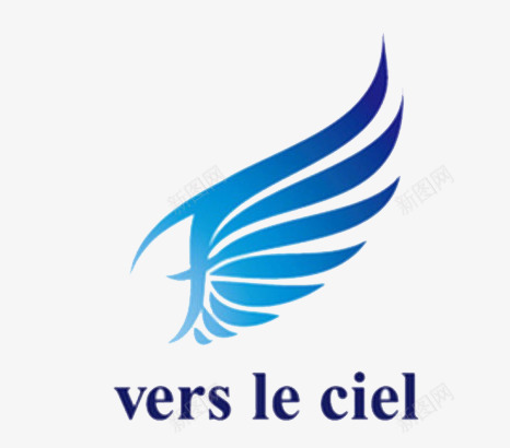 翅膀图标png_新图网 https://ixintu.com logo 创意 标志设计 简约 蓝色