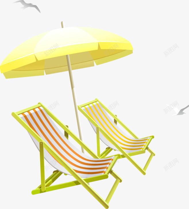 沙滩躺椅png免抠素材_新图网 https://ixintu.com 乘凉 椅子 沙滩 海边