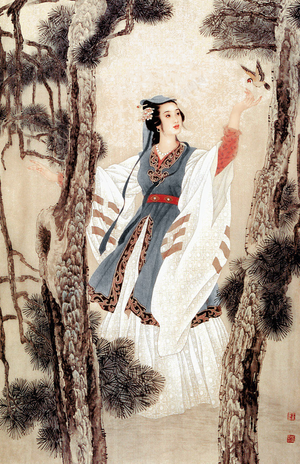 美女肖像画png免抠素材_新图网 https://ixintu.com 中国画 典雅端庄 古代女子 唯美 国画美女 工笔人物画 美女