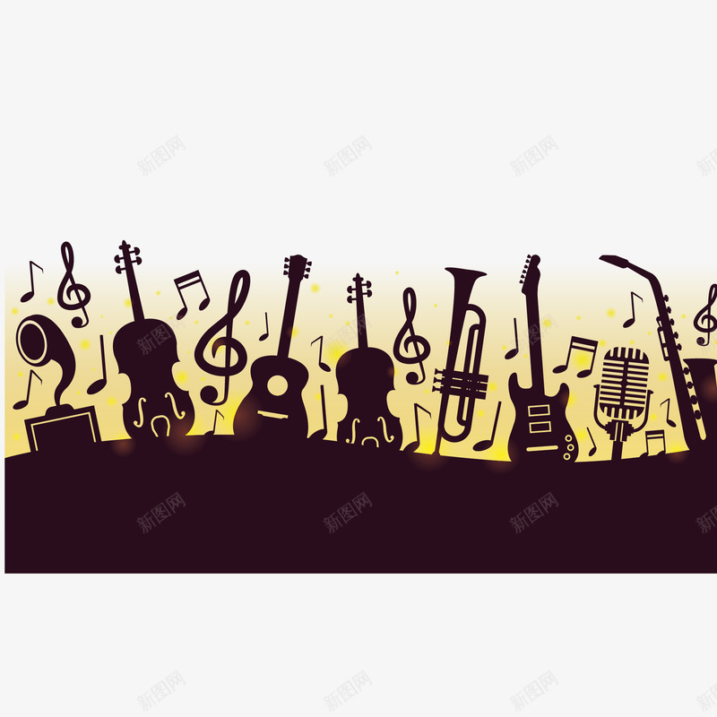 吉他和音符矢量图eps免抠素材_新图网 https://ixintu.com 吉他 吉他社海报 矢量图 音乐