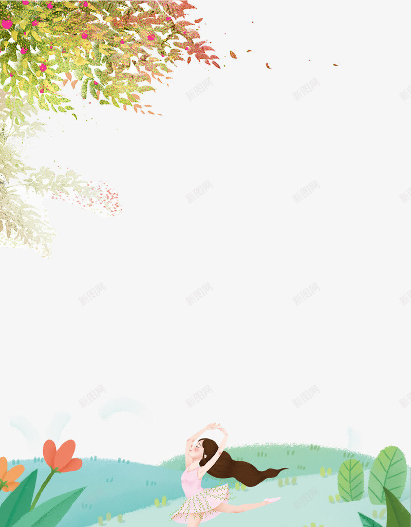 创意彩绘树叶背景png免抠素材_新图网 https://ixintu.com 三月 创意设计 四月 彩绘 春季 树叶 海报 踏青