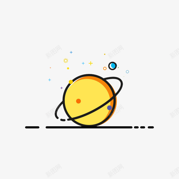 meb风格星球png免抠素材_新图网 https://ixintu.com meb风格 卡通 手绘 星球 黄色