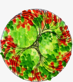 绿树红花艺术平面素材