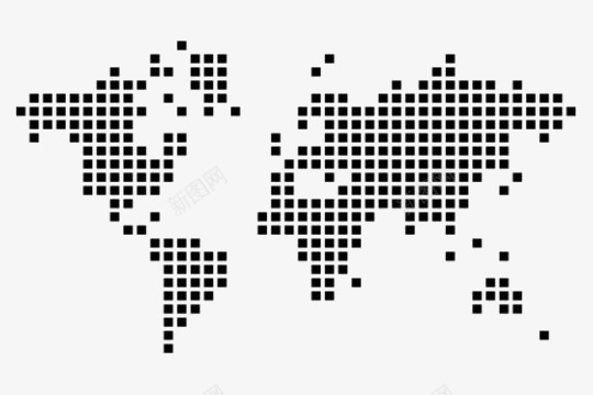 创意世界地图png免抠素材_新图网 https://ixintu.com 世界地图 像素块 地图 地图免扣元素