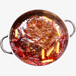 麻辣牛油滚烫的麻辣红油火锅高清图片