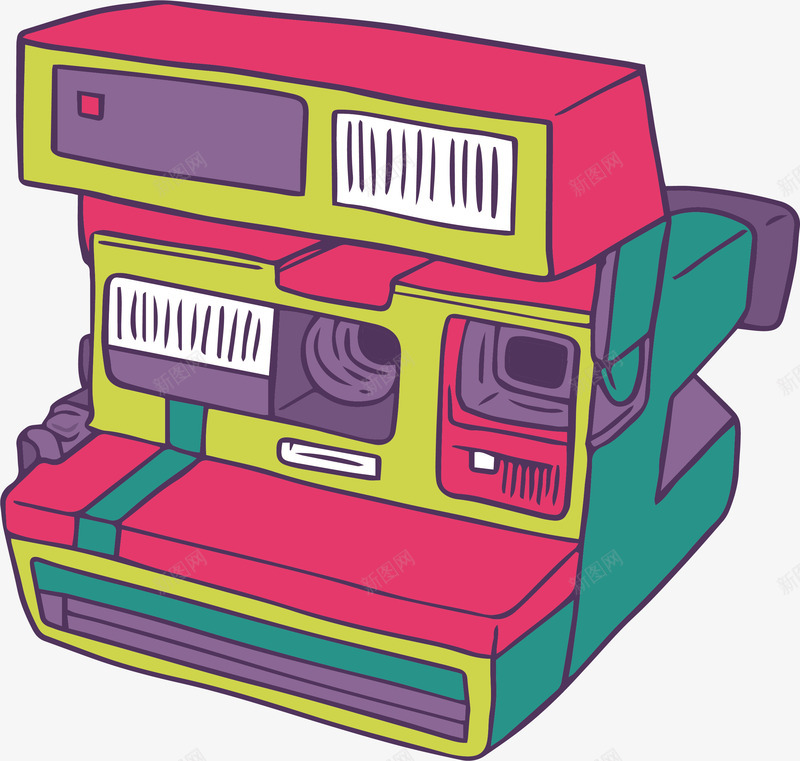 五彩拍立得相机png免抠素材_新图网 https://ixintu.com 拍立得 摄影器材 照相机 矢量素材